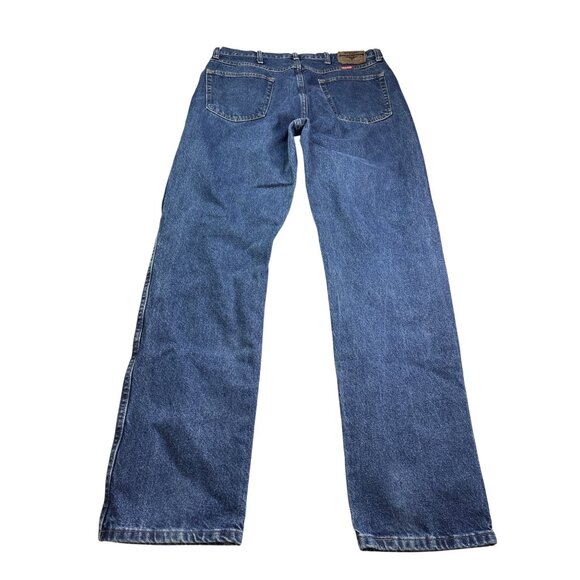 Wrangler Mens Regular Fit Jeans 36x34 Blue Denim Straight Leg - Picture 2 of 4